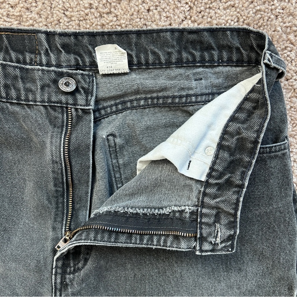Levi's Vintage Charcoal Gray Orange Tab 560 Loose Fit Tapered Leg Jeans 34x36 - Picture 5 of 10